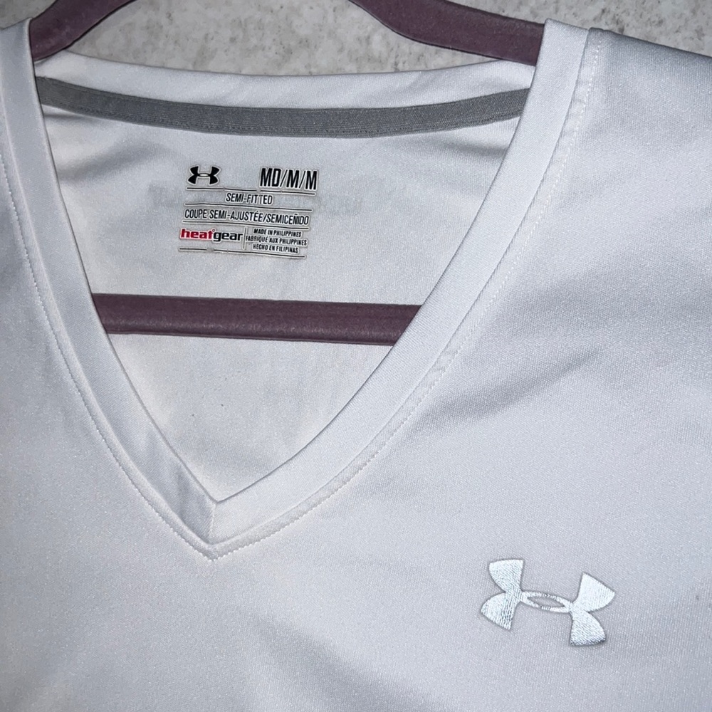 UnderArmor HeatGear White Tee White Gold Top - M
